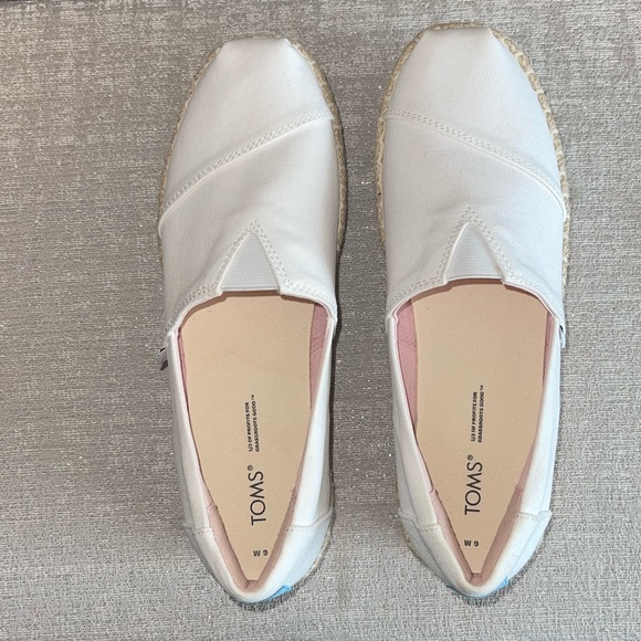 Toms White Alpargata Rope Platform - Picture 1 of 7